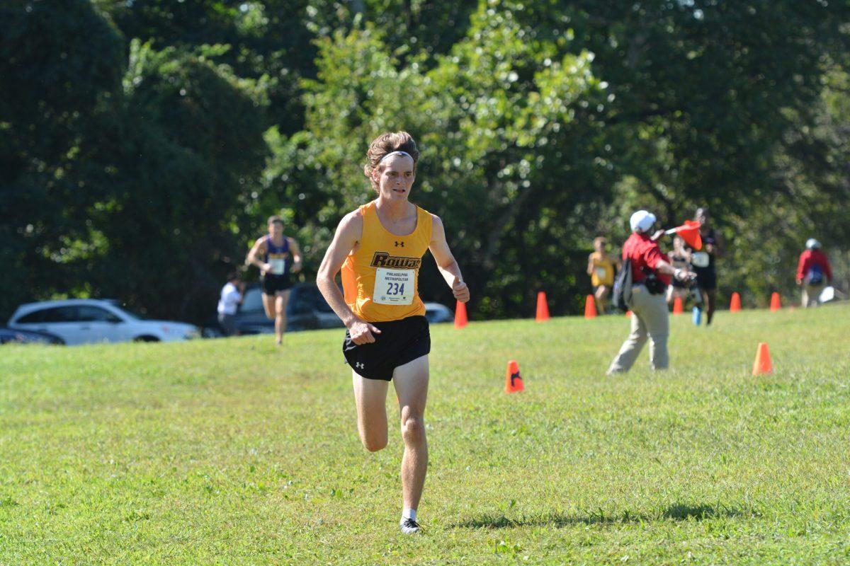 Jake Caruso running at the Philadelphia Metro Championships earlier this year. Photo / Rowan Athletics