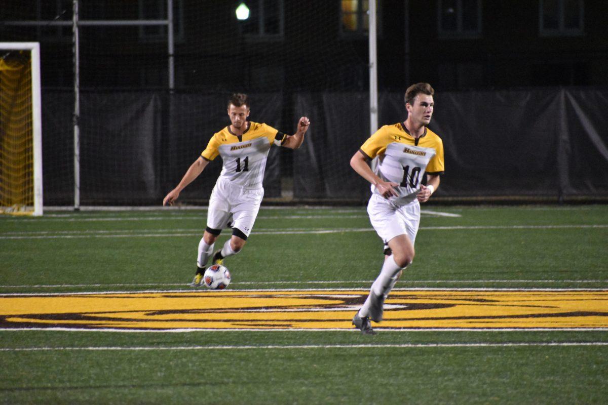 Kevin Primrich (left) during a game against Montclair earlier this season. Photo/ Multimedia Editor Christian A Browne