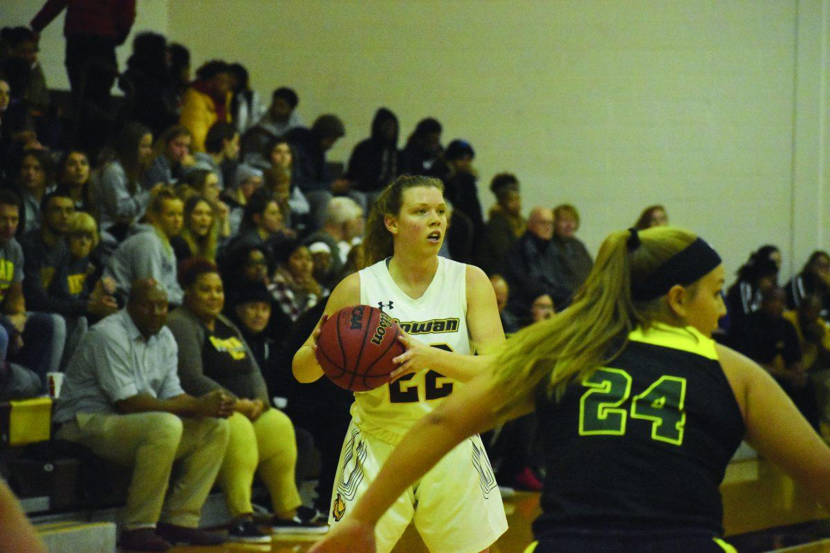 Garce Marshall hold the ball in a game against Delaware Valley University. Photo/ Multimedia Editor Christian A Browne.