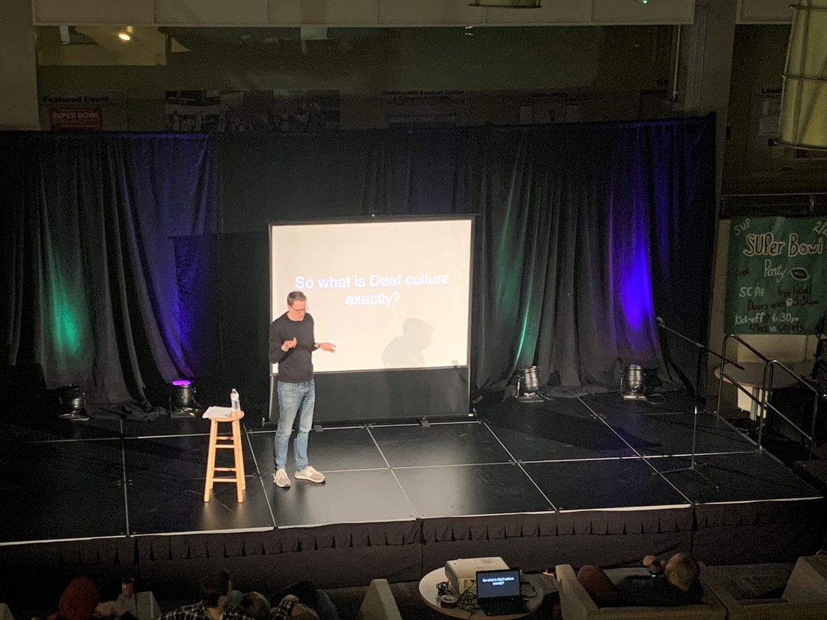 RAH hosted comedian Andrew Fisher. Fisher is a deaf comedian who uses deaf culture in his acts to not only make his audience laugh, but to bring their attention to the deaf community. - Staff Writer / Destiny Hall