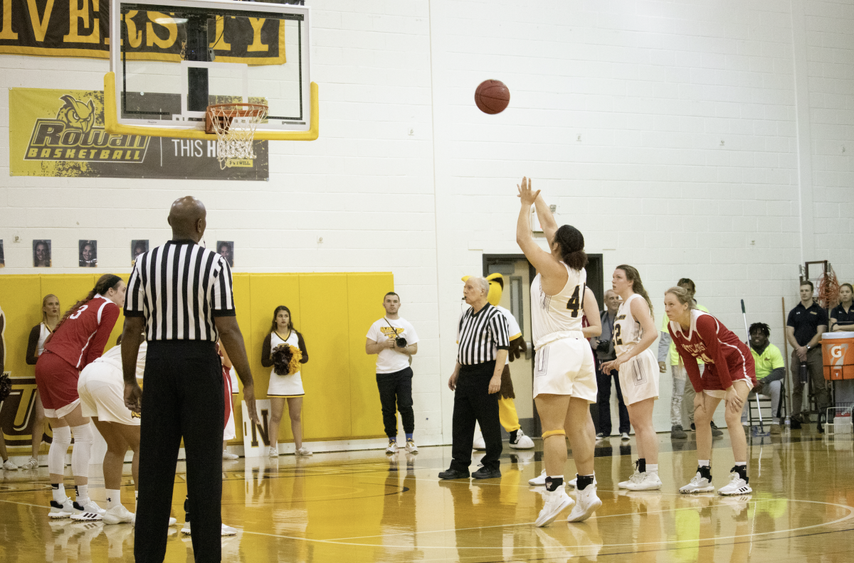 Eliana Santana drains two free throws with 13 seconds left in the game against Montclair State to put Rowan up by three. Two plays later Santana passed to Nicole Mallard on a back door cut for the game winning layup. Saturday, Feb. 8, 2020. Mike Reina/ Multimedia Editor.