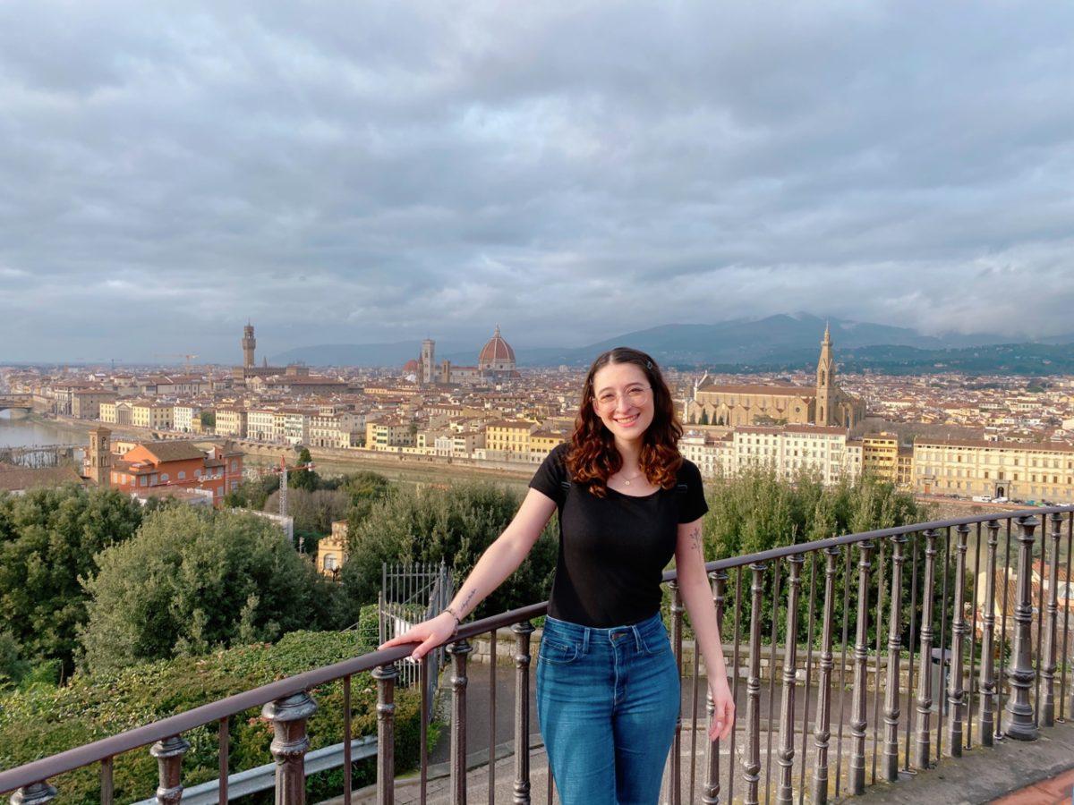 Marlee Chesler poses overlooking the city of Florence on Feb. 3, 2020. Photo / Marlee Chesler