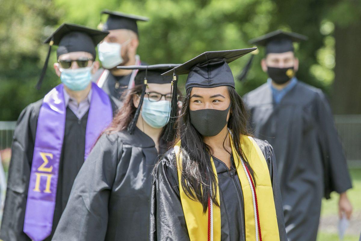 Rowan University holds a ceremony for the graduating class of 2020. The ceremony was originally scheduled for May but because of the coronavirus pandemic, it had to be postponed.  - Staff Photographer / Miguel Martinez