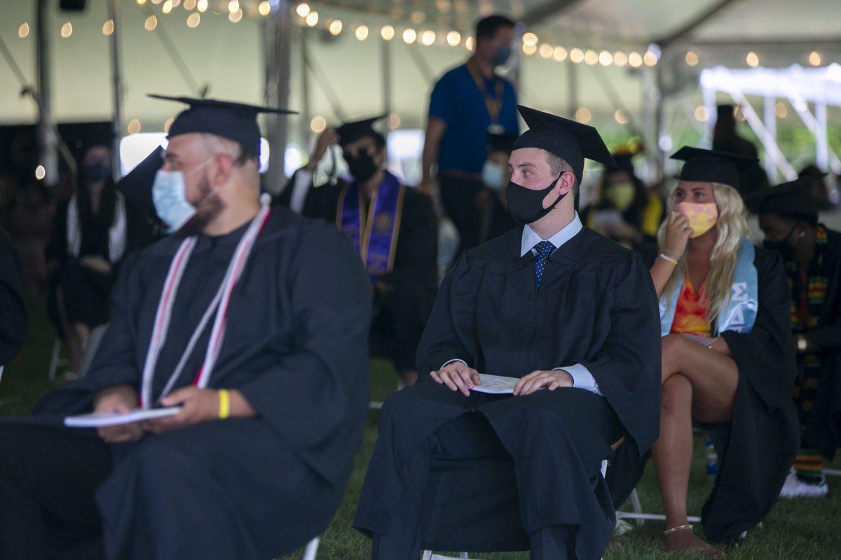 Rowan University holds a ceremony for the graduating class of 2020. The ceremony was originally scheduled for May but because of coronavirus, it had to be postponed.  - Staff Photographer / Miguel Martinez