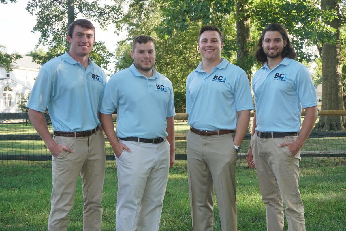 Pictured left to right: Steven Graham, Joe Messner, Chris Angelini, Steve Michetti and Greg Case (not pictured) combine their skills, knowledge and friendship to make police stops safer for everyone involved. The class of 2018 graduates started Bicoastal Labs to create a drone that would help eliminate fear associated with police stops. - Photo courtesy of Bicoastal Labs