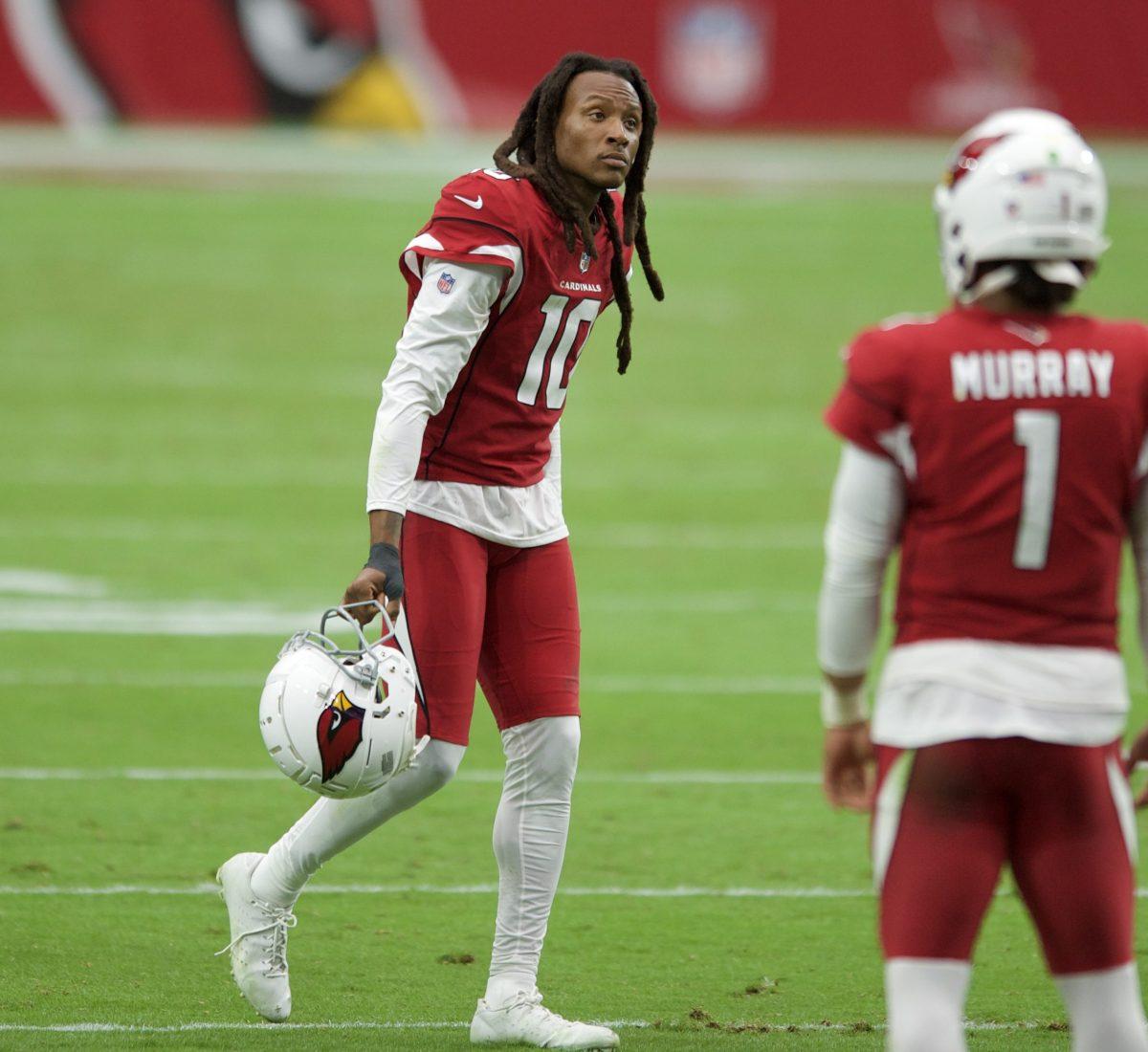 Arizona Cardinals WR DeAndre Hopkins and QB Kyler Murray. Hopkins made a game winning catch from Murray this weekend against the Buffalo Bills. - Photo / flickr user All-Pro-Reels