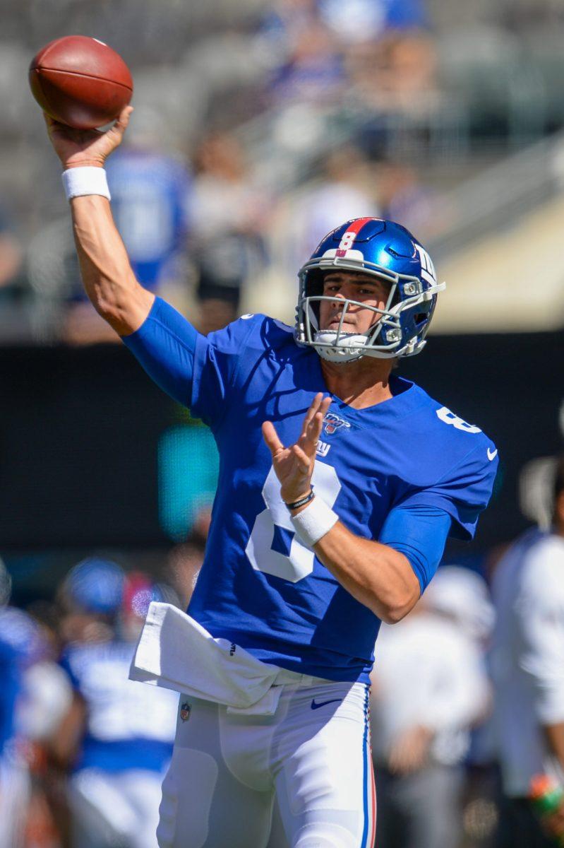 New York Giants quarterback Daniel Jones during a game. Jones helped lead the Giants to a win this week against division rivals the Washington Football Team. - Photo / Wikimedia Commons 