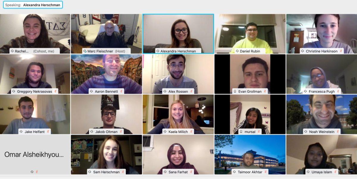 A group Webex photo of the "Rowan United" virtual event. The purpose of the event was to discuss current issues in a safe space. - Photo courtesy of Rowan University Hillel Vice President Alex Herschman