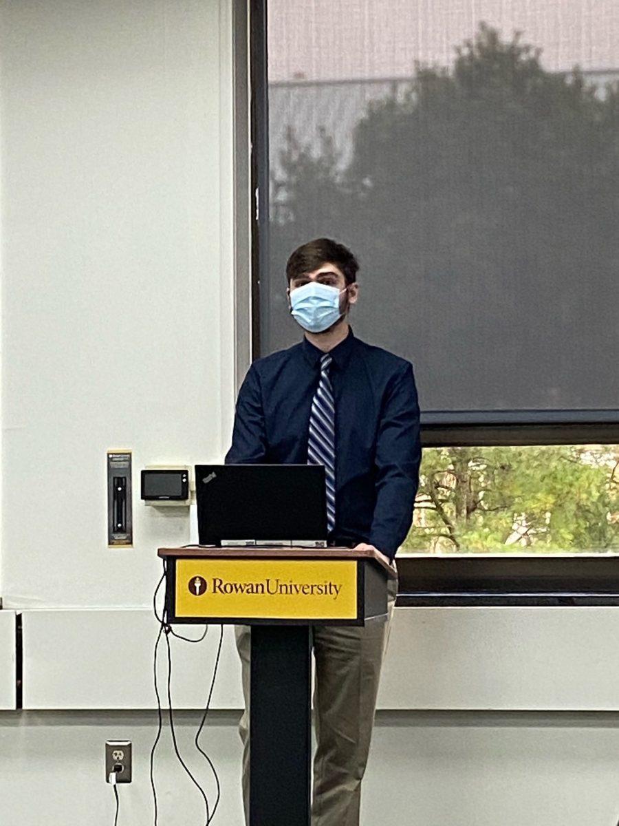 Jack Trabucco shares his experiences at the third annual Student Mental Health Conference at Rowan University. - Photo courtesy of Allie Pearce