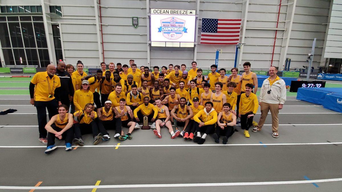 The 2020 Rowan's men's indoor track & field team. The team won the regional championship last season before the pandemic canceled their outdoor season. - Photo / Rowan Athletics 