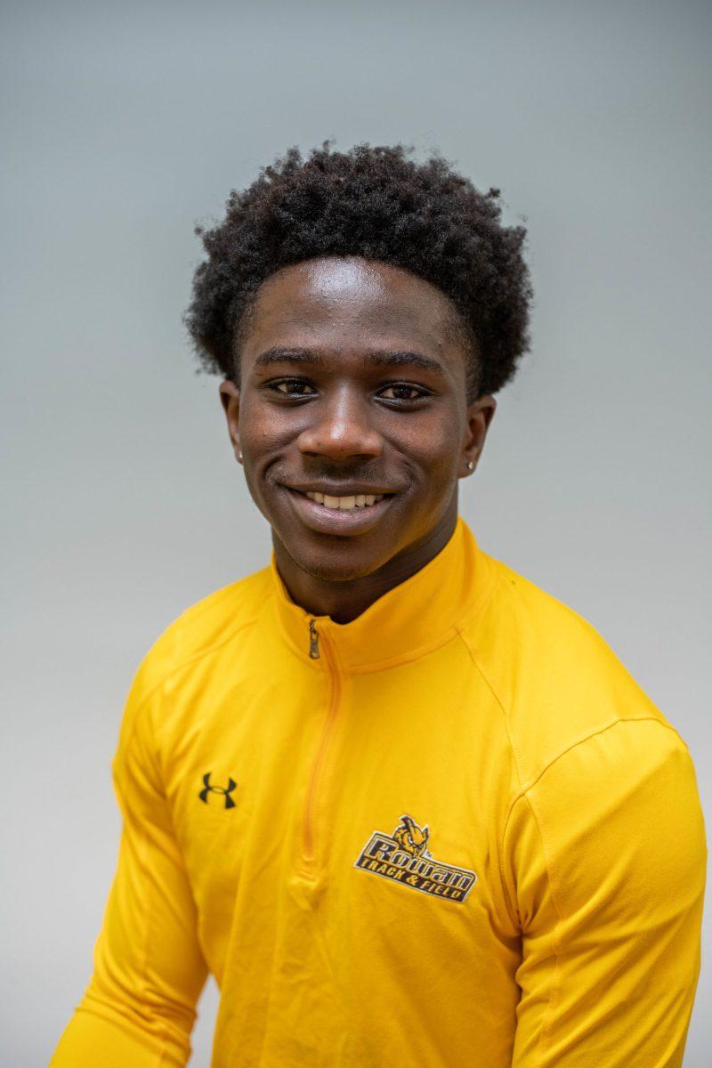 Freshman Nana Agyemang finished first in all three of the races he competed in at the Stockton Invitational and was named NJAC Track Athlete of the Week. - Photo / Rowan Athletics 