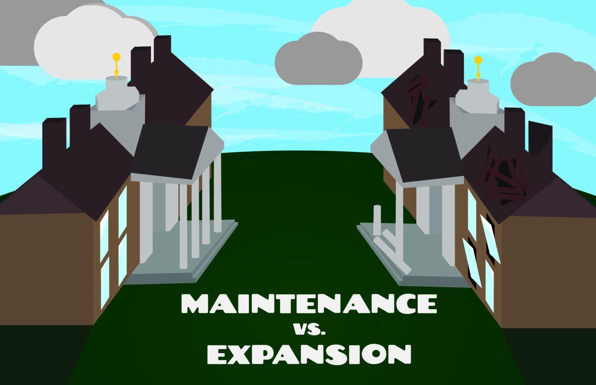 Rowan is one of the most rapidly expanding universities in the country. This week's editorial examines expansion on campus versus the maintenance of existing buildings. - Graphics Editor / Jana Jackstis