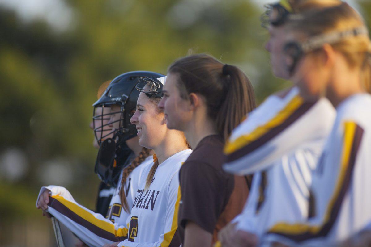 Rowan's Lacrosse team lined up before a game. The team is currently 0-2 after dropping the first two games of the season. - File Photo / Miguel Martinez 