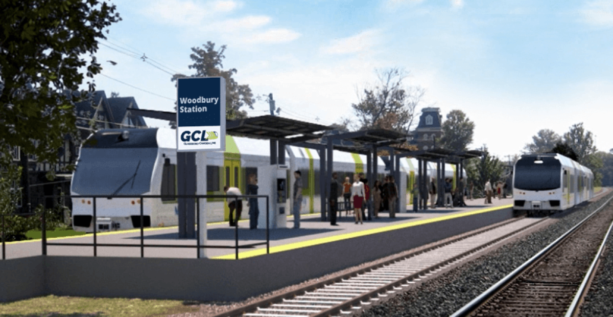 The GCL would span 18 miles and connect Camden and Glassboro to Philadelphia through diesel light rail vehicles (DLRVs) along 14 stations. - Photo via glassborocamdenline.com