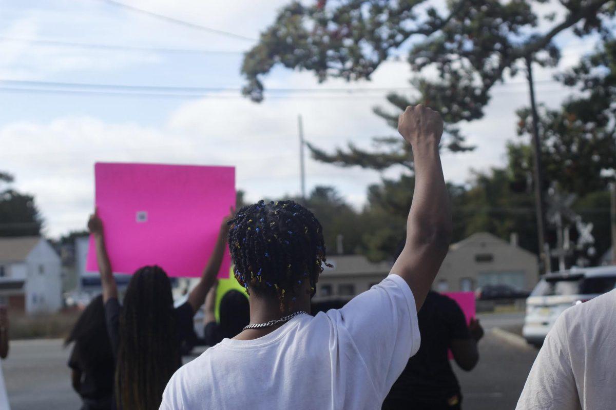 Rowan Students marching on Oct. 23, for the “Say Her Name” march in honor of Breonna Taylor. Today, Rowan University reflects on the ruling of the Derek Chauvin murder trial.- Photo via Multimedia Editor / Alex Rossen