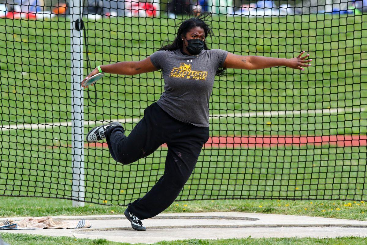 Rowan Women's Track & Field's Makayla Taylor during an outdoor meet. Taylor broke two personal bests this weekend in the discus and hammer throws. - Photo / Rowan Athletics 