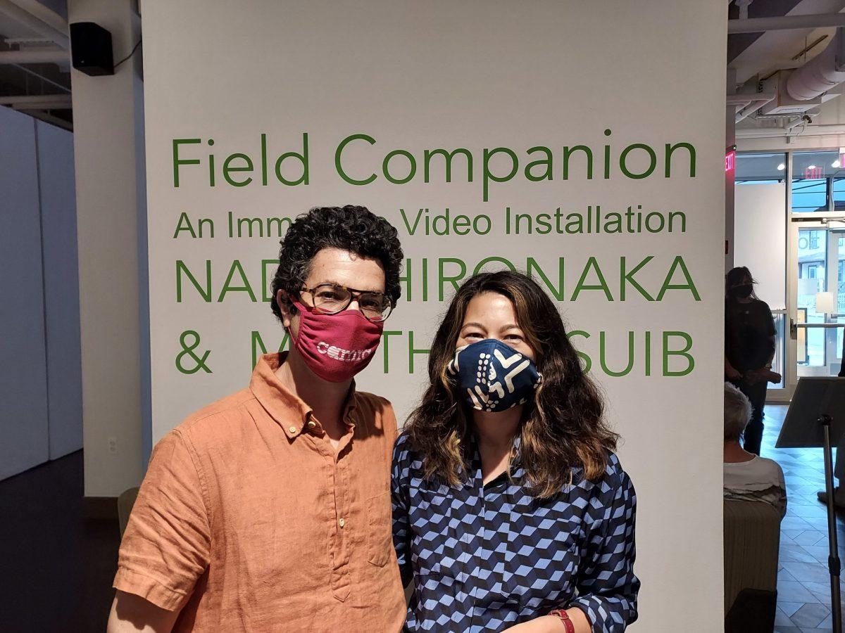 Mathew Suib (left) and Nadia Hironaka's (right) exhibit, "Field Companion" is open now at the Rowan University Art Gallery. / Photo courtesy of Chelsea Valcourt. 