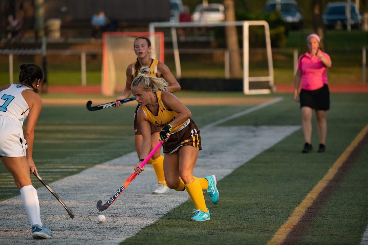 Rowan's Kristiina Castagnola hitting the ball down the field in a game earlier this season. Castagnola would score the winning goal in their game on Tuesday against TCNJ. Saturday, Sept. 11, 2021. - Multimedia Editor / Nick Feldman
 