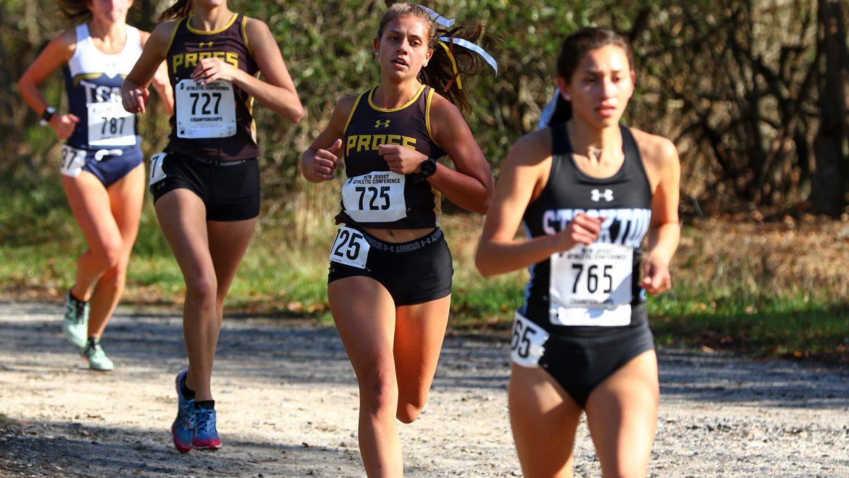 Rowan's Lindsey Hofschneider during a race. Hofschneider finished with a time of 27:20 at the Paul Short Run. - Photo / Rowan Athletics