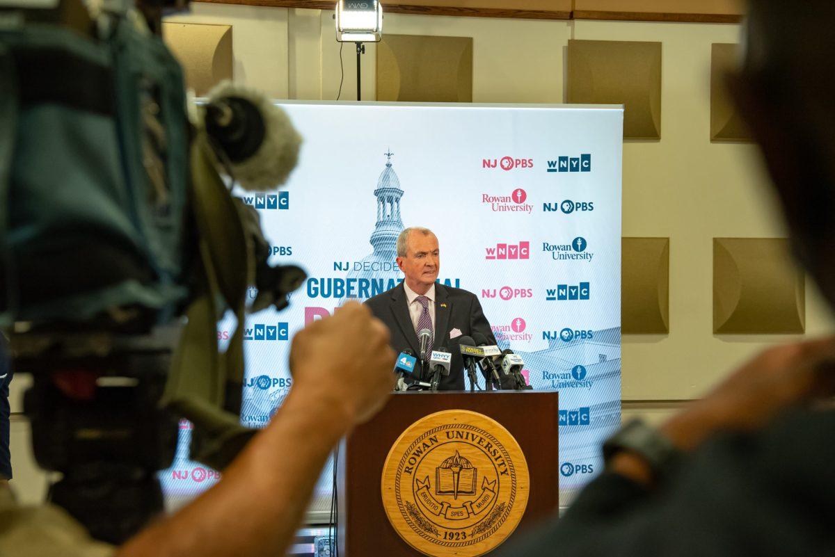 Gov. Phil Murphy at the Governor's Debate at Rowan University. -Photo via Multimedia Editor / Nick Feldman 