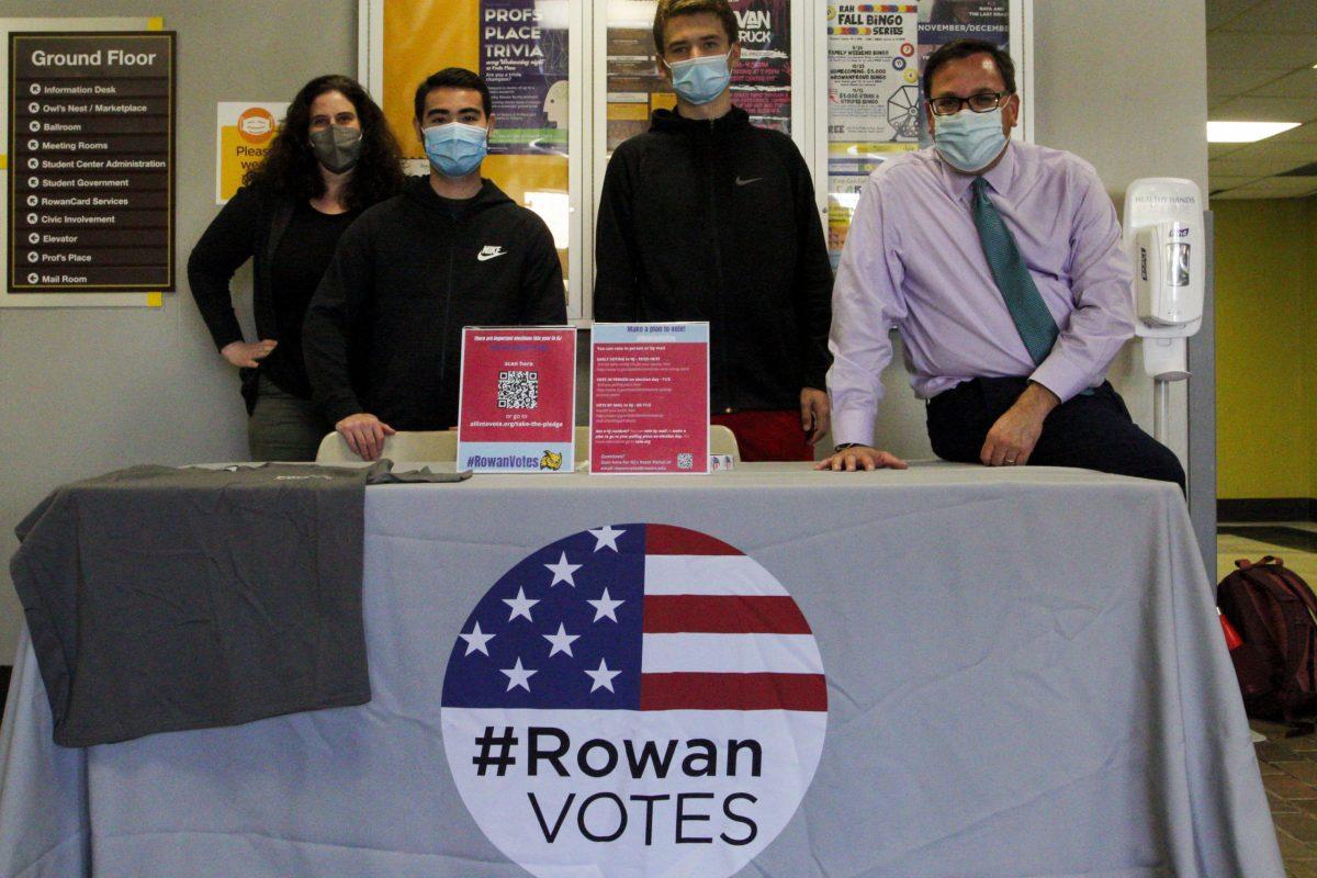 The #RowanVotes table inside of the Student Center. -Photo via / Multimedia Editor Alex Rossen