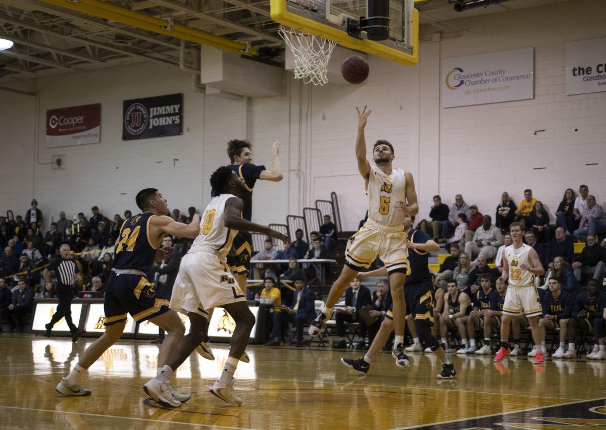 Rowan's Ryan O'Leary going up for a layup in a game in an earlier season. O'Leary is one of five retuning players of the 2021-22 team. - File Photo / Ben Stephens 