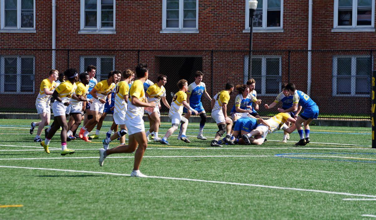 Rowan's Rugby team during a game earlier this season. The team on Saturday would defeat James Madison 63-10. Saturday, Oct. 1, 2021 - Staff Photographer / Ashley Craven