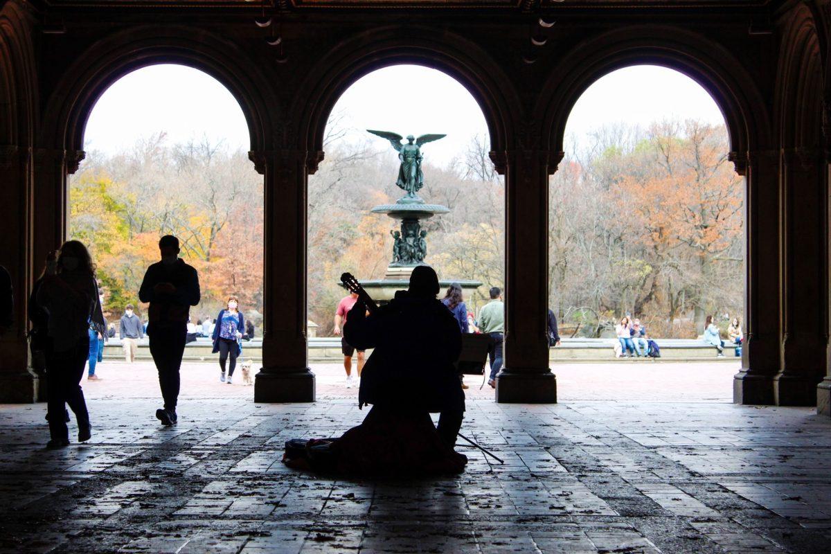 Independent artist performs works of classical music on the guitar for passersby in Central Park. This article explores how geography and culture provide artists a space to carve out their own identity and add nuance to a growing field of music worldwide. / Photo via multimedia editor Alex Rossen