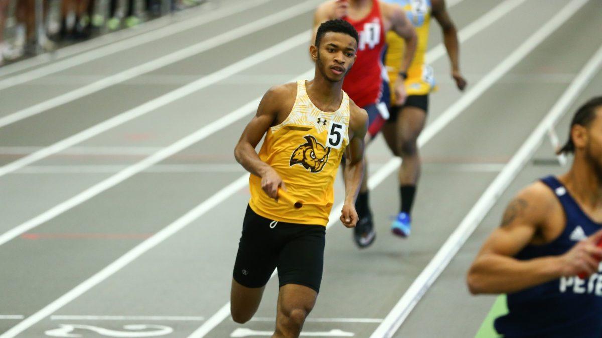 Amara Conte during a meet. Conte was the anchor in the 4x400 that broke school's records. - Photo / Larry Levanti Photography courtesy of Rowan Athletics