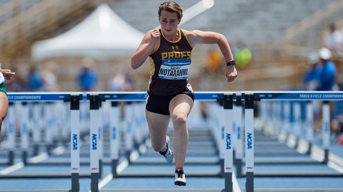 Nicole Notarianni during an outdoor meet. Notarianni, along with many of her teammates, had a very successful weekend. - Photo / Brian Westerholt via Sports On Film courtesy of Rowan Athletics