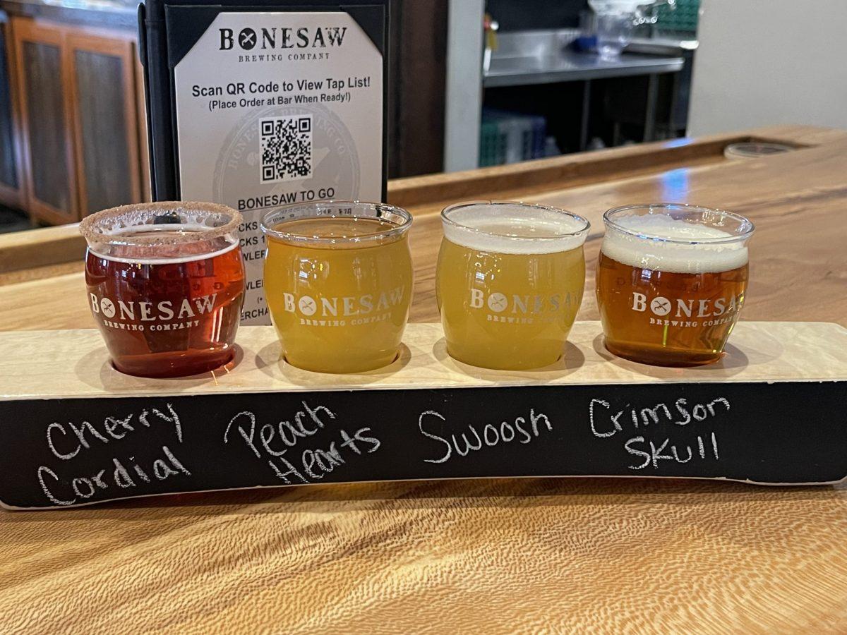 Some of the beer currently available at Bonesaw Brewing. -Photo via Mya Calderon