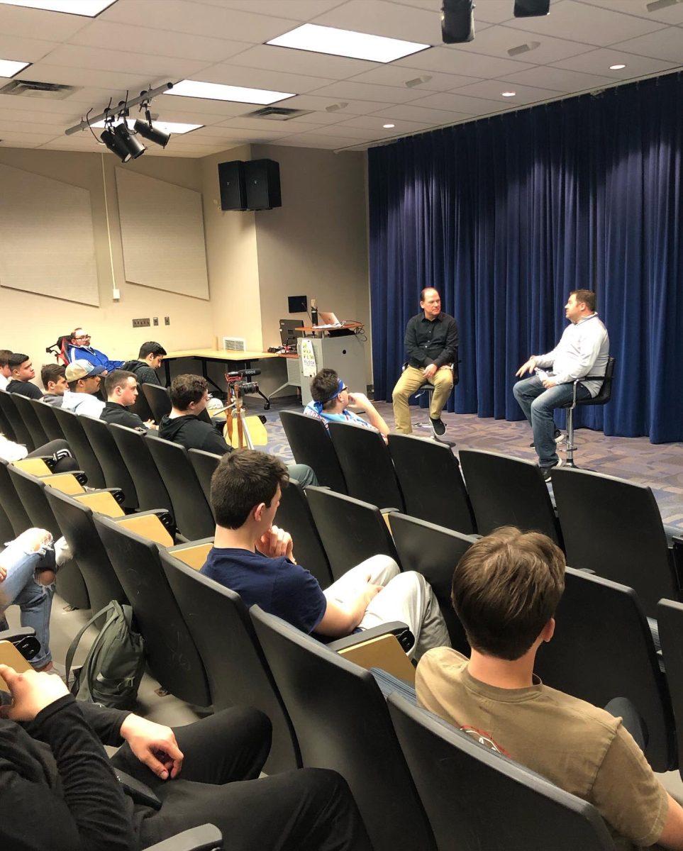 "Pizza With the Pros" guest and Steel Sports CEO, Martin Brown, discussed youth sports and social impact during the sports communication event on Monday, March 21. - Photo via @RowanSportsCaM on Twitter.