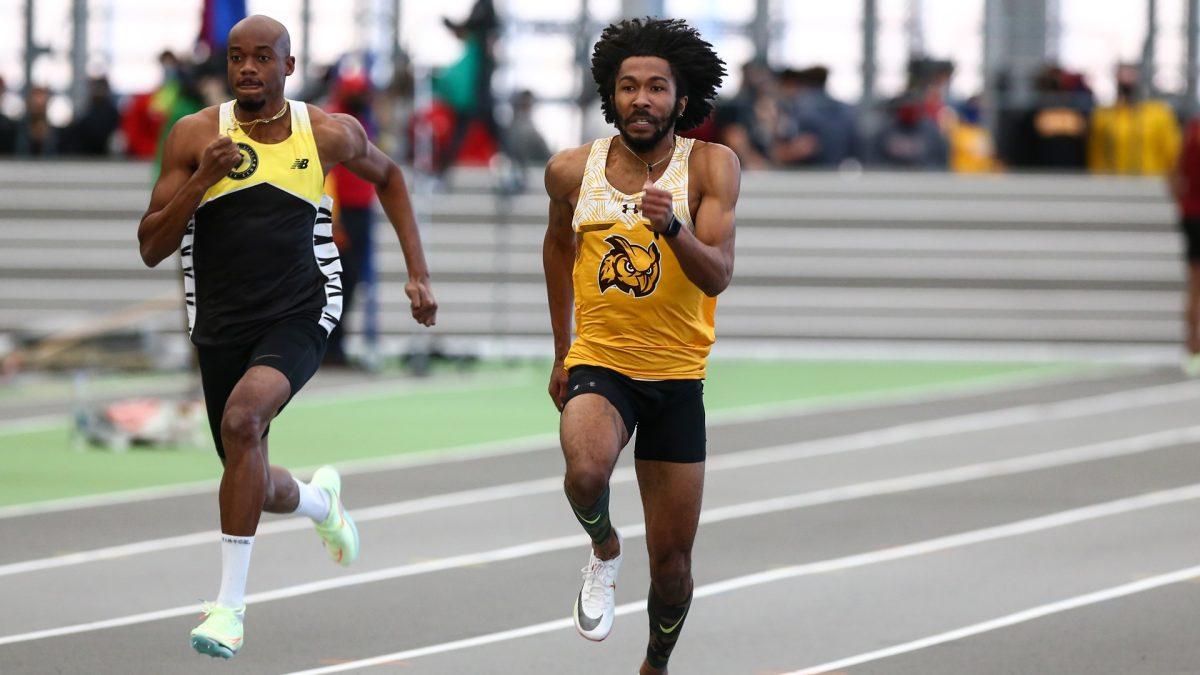 Jah'mere Beasley during an individual race. Beasley was apart of the national championship winning 4x400 team. - Photo / Rowan Athletics  