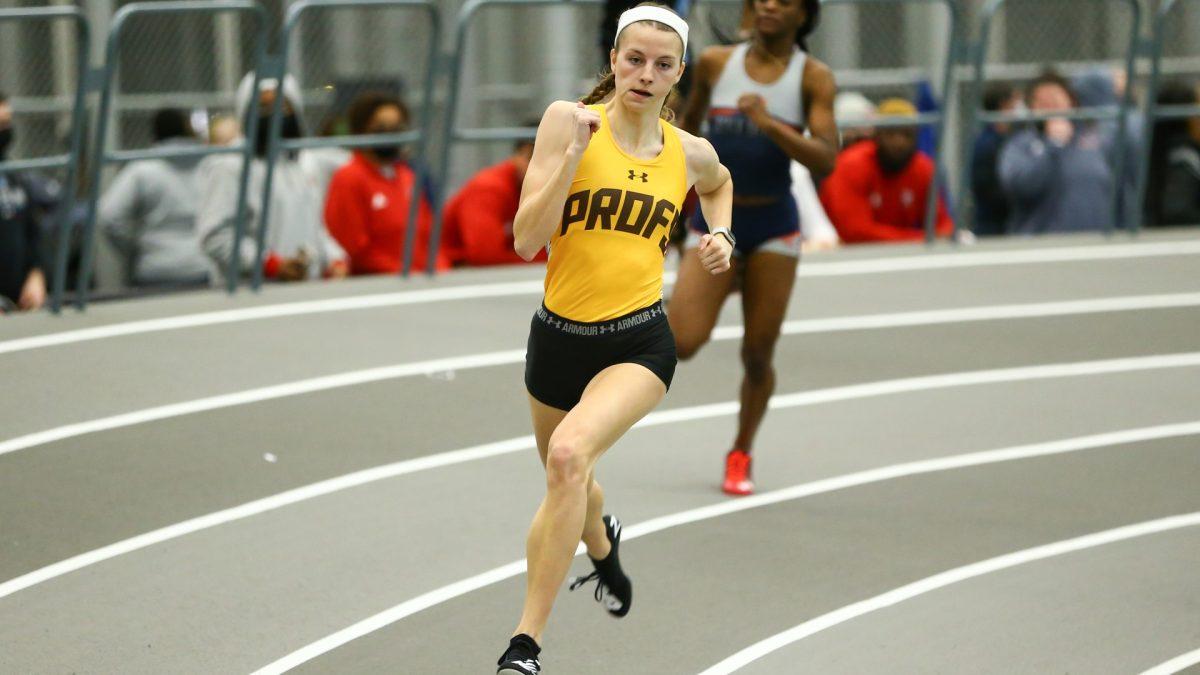 Molly Lodge during a meet. Lodge has had NJAC success during her time here at Rowan. - Photo / Larry Levanti Photography via Rowan Athletics