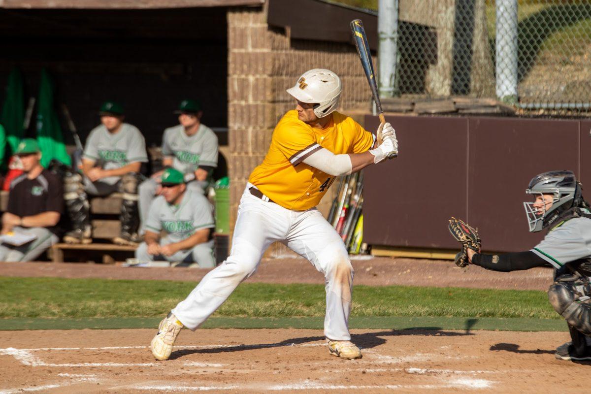 Hunter Wroniuk up to bat earlier this season. On Sunday, Wroniuk had a career high five hits over two games against NJCU. Tuesday, March 22, 2022. - Multimedia Editor / Lee Kotzen