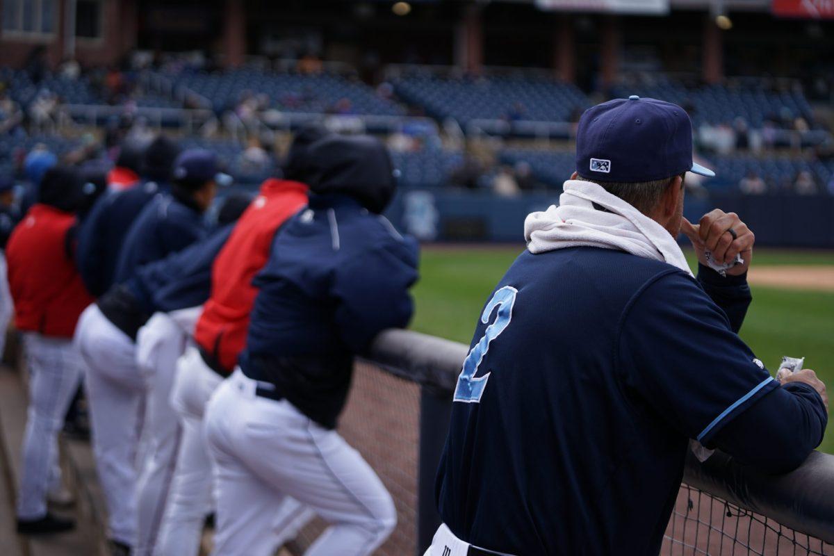 The Wilmington Blue Rocks' dugout earlier this season. Blue Rocks left four runners on base this Thursday night in their loss. Sunday, April 10, 2022. - Staff Photographer / Ashley Craven