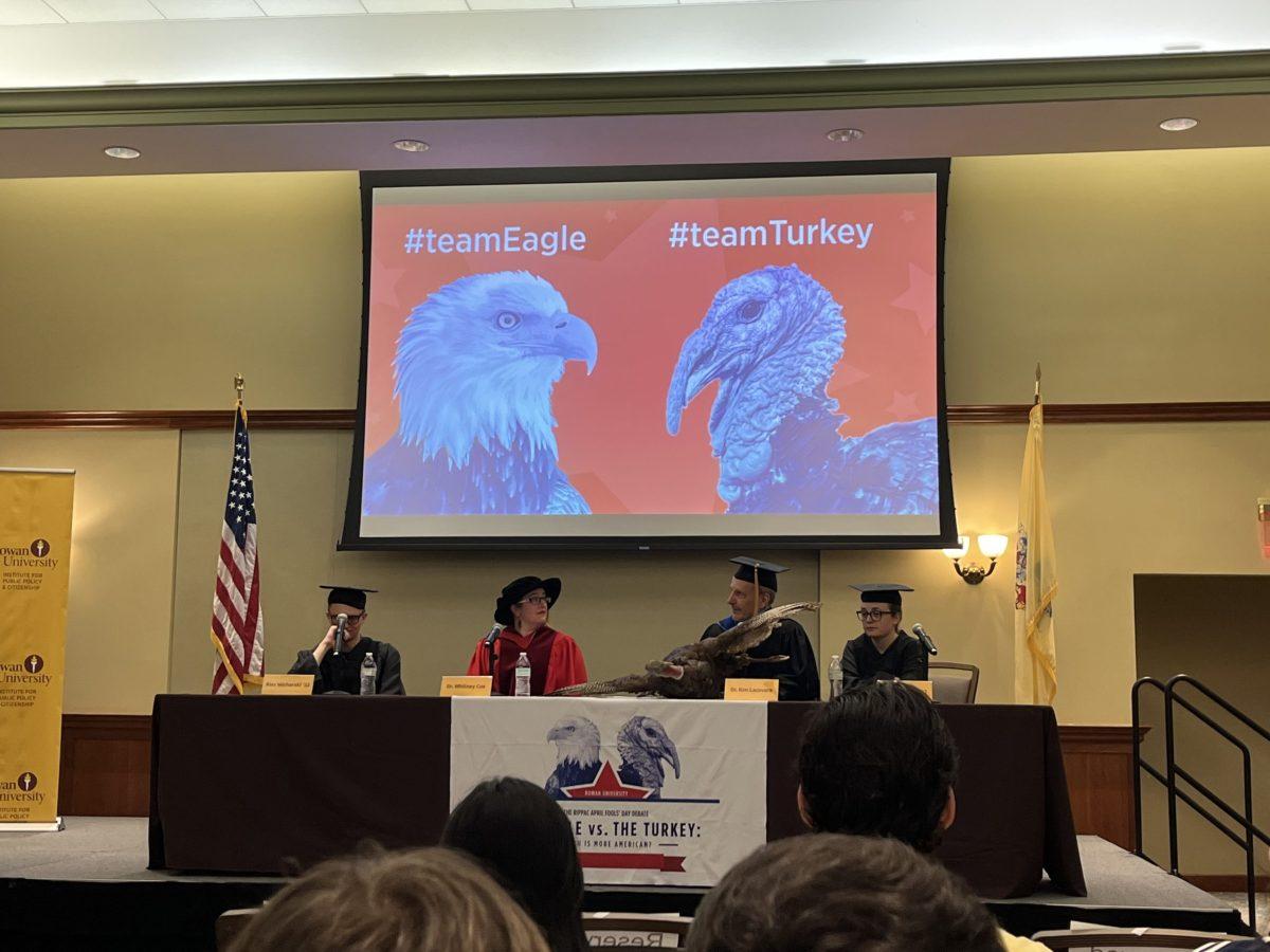 Each team presented creative PowerPoints demonstrating why their bird was more American. -Photo via Victoria Schriver-McGivern. 