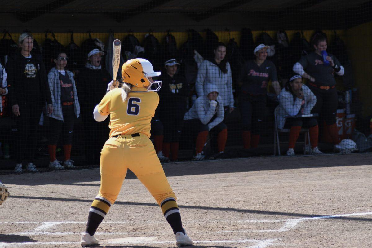 Breanna Bryant up to bat against William Paterson. Bryant recorded three hits and four RBIs Saturday afternoon in their double-header. Saturday, April 2, 2022. - Staff Photographer / Tyrese Williams