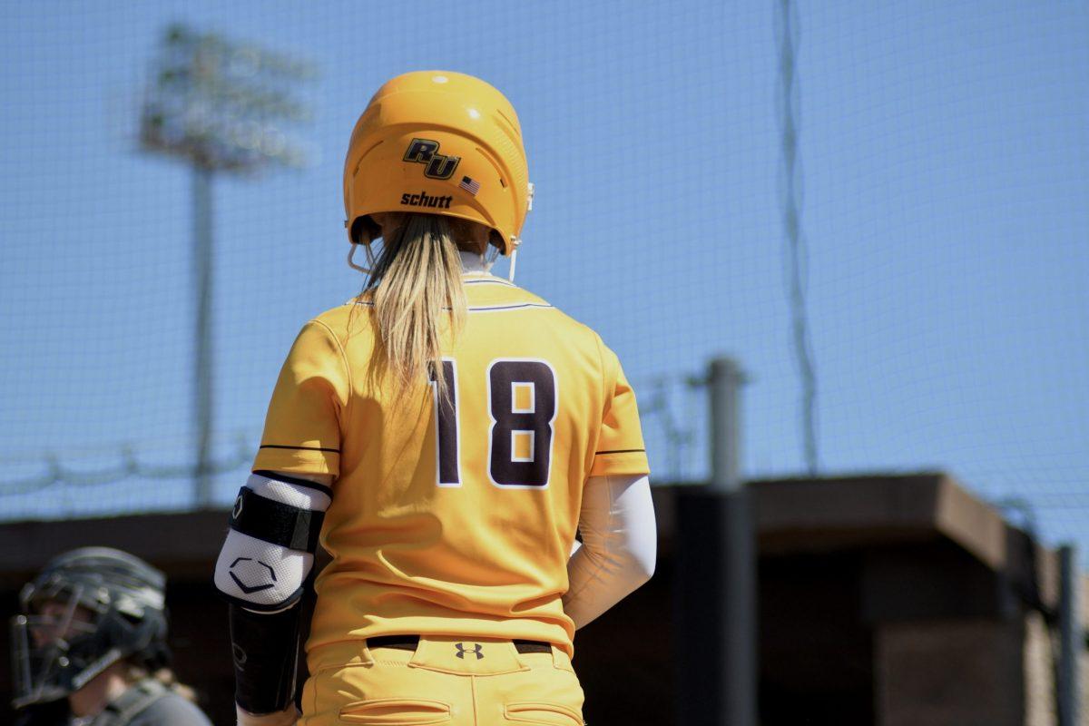 Liz McCaffery going up to bat earlier this season. McCaffery was recently named NJAC Rookie of the Week. Saturday, April 2, 2022. - Staff Photographer / Tyrese Williams