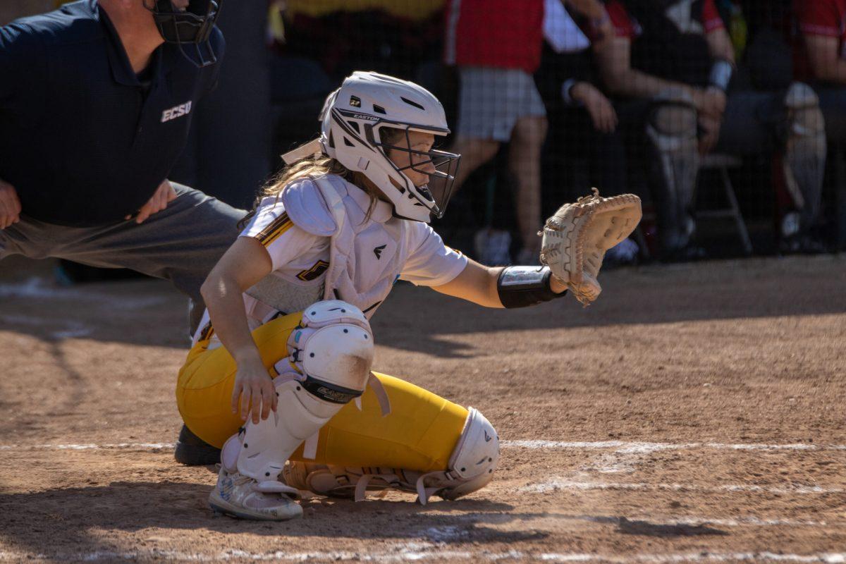 Korie Hage frames the pitch. The Profs went 1-1 in their double against the Ospreys. / Multimedia Editor Lee Kotzen 