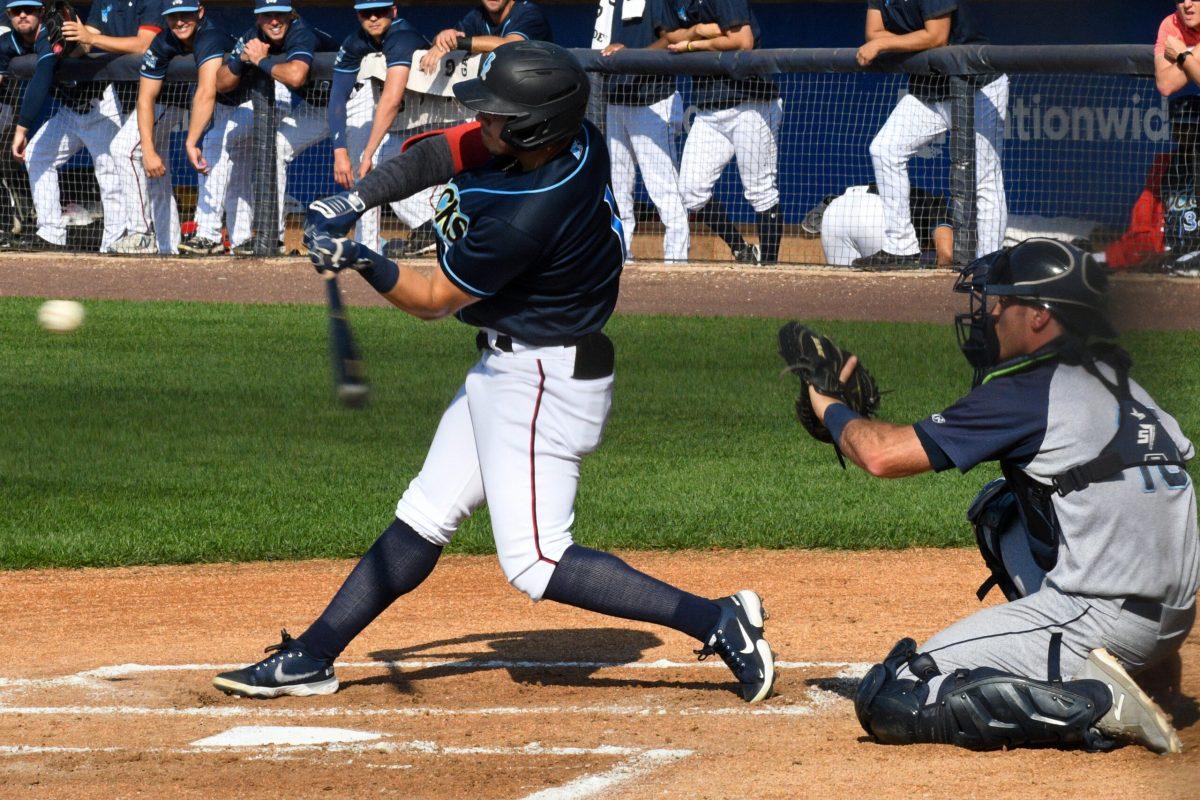 Ricardo Mendez about to make contact with the ball earlier this season. Mendez would play a role offensively in the Blue Rocks' victory on Thursday night. Friday, June 17, 2022. - Staff Photographer / Tyrese Williams 