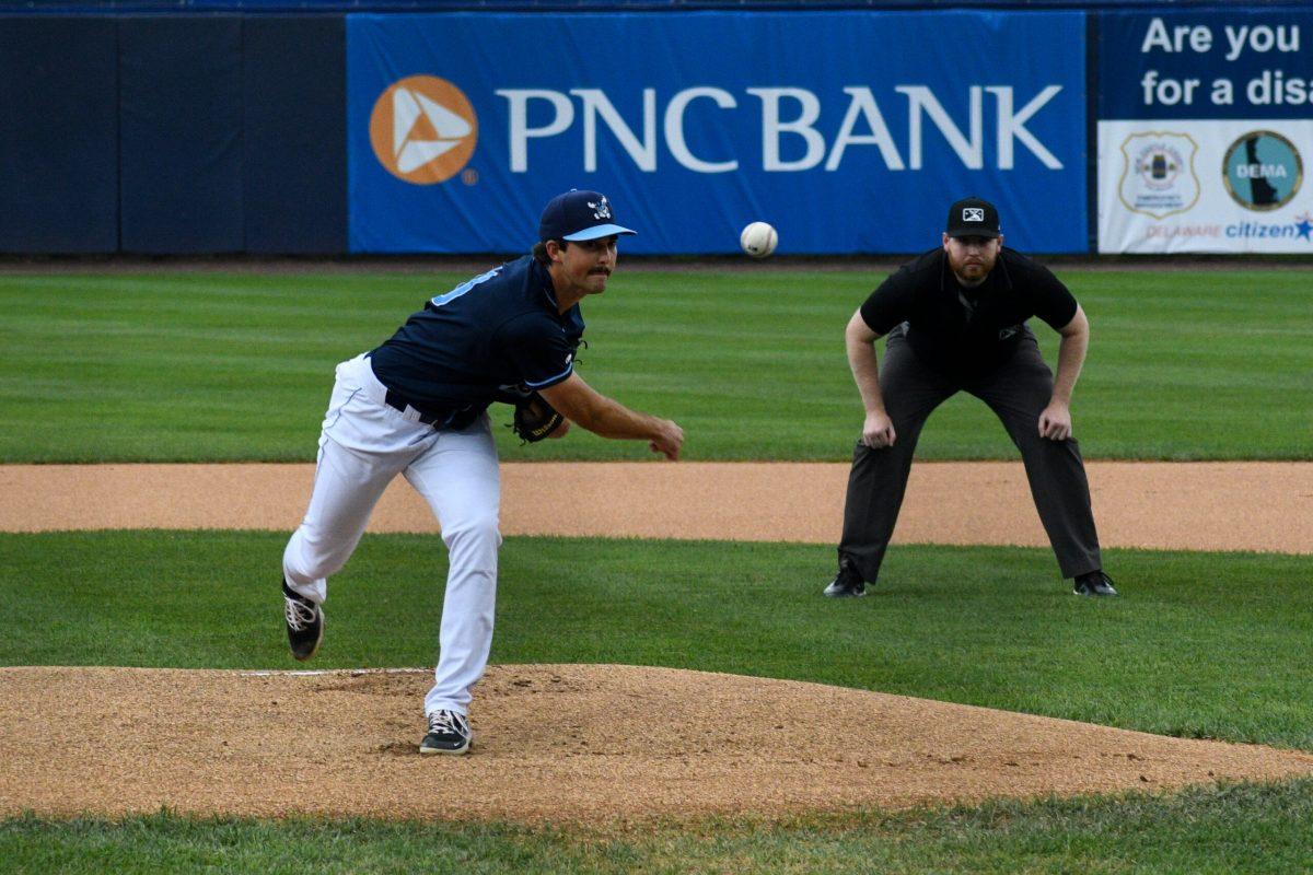 Jack Sinclair throws a pitch back during a July series. Sinclair was handed the loss on Thursday night. Friday, July 29, 2022. - Staff Photographer / Tyrese Williams