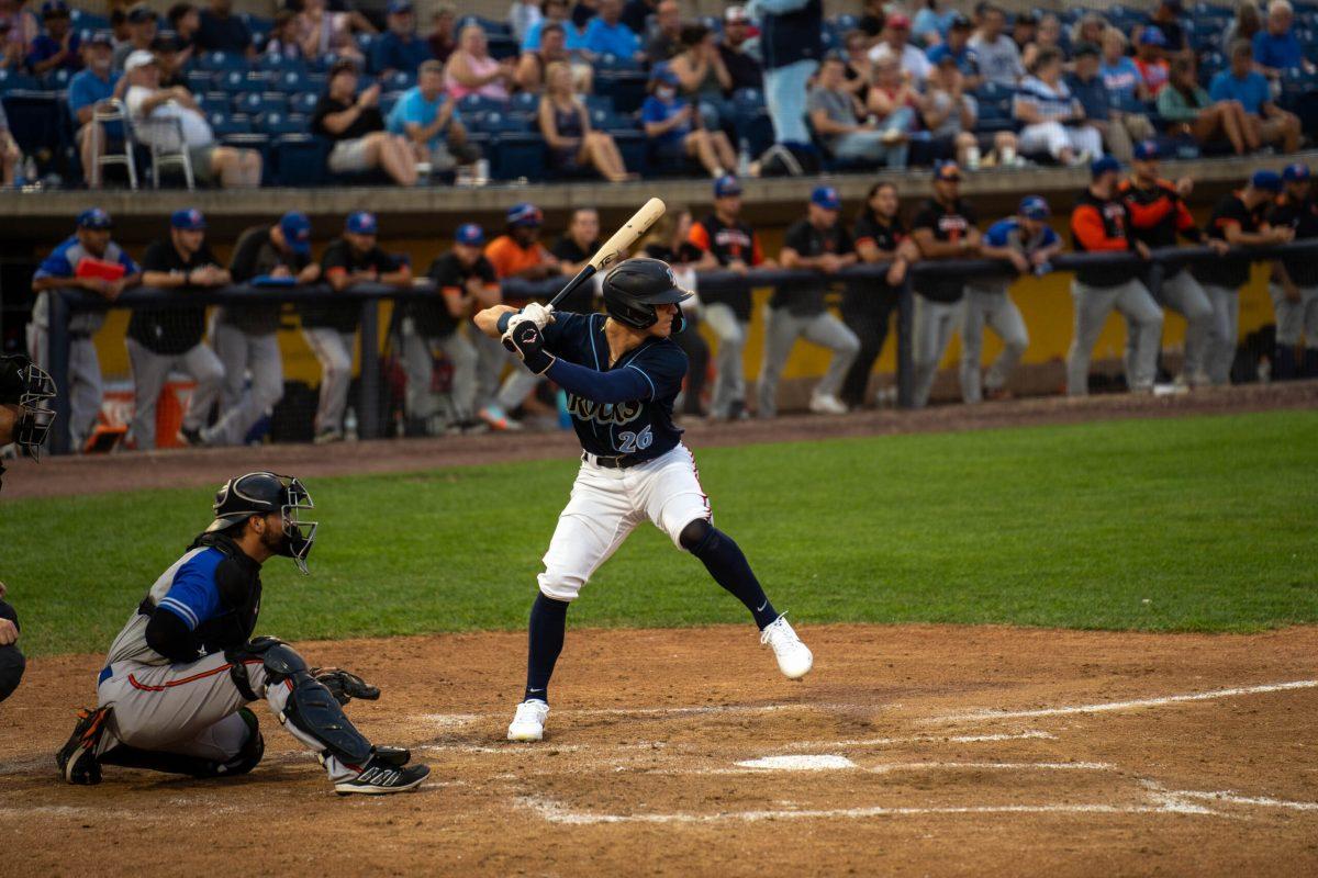 Cody Wilson up at bat. Wilson scored the Blue Rocks only run on Wednesday night. Tuesday, September 6, 2022. - Photo / Joey Nicolo, Wilmington Blue Rocks Photographer