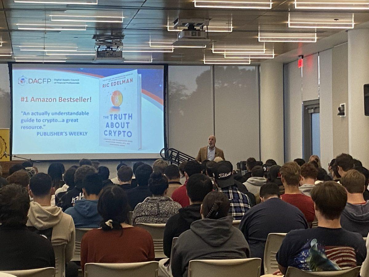 Ric Edelman speaks to attendees at The Rohrer College of Business about blockchain technology.  - Features Editor / Drew Peltzman