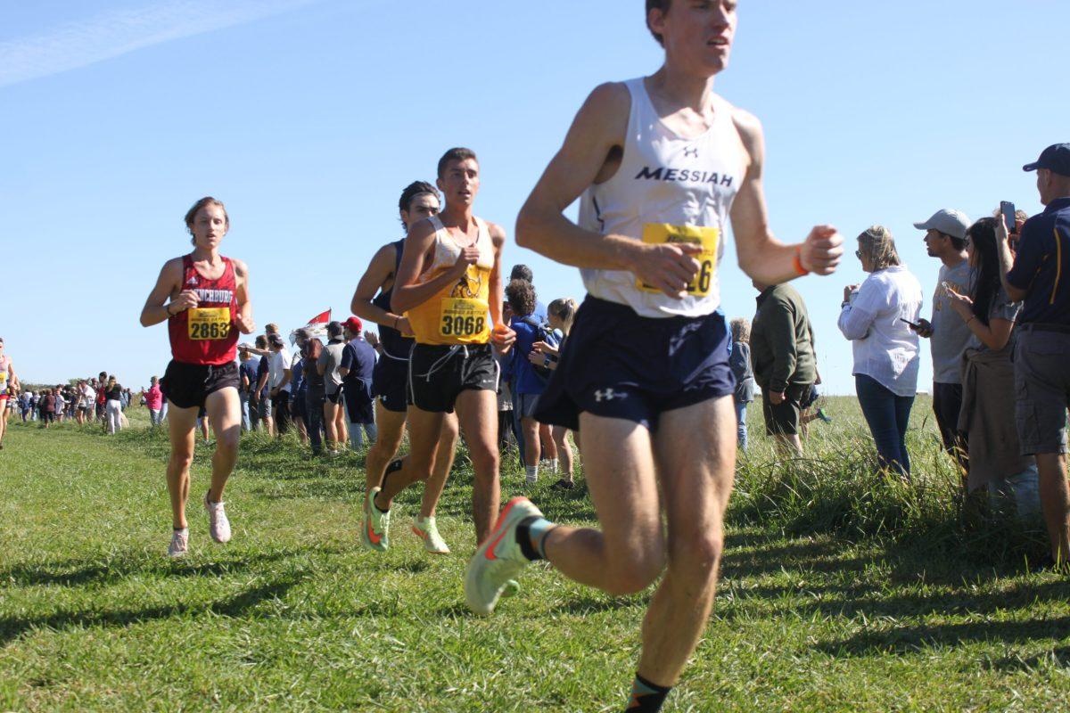 Justin Kelly runs during the Border Battle. Kelly finished first for the Profs at the meet. Saturday, Oct. 15, 2022. - Photo / Rowan Athletics