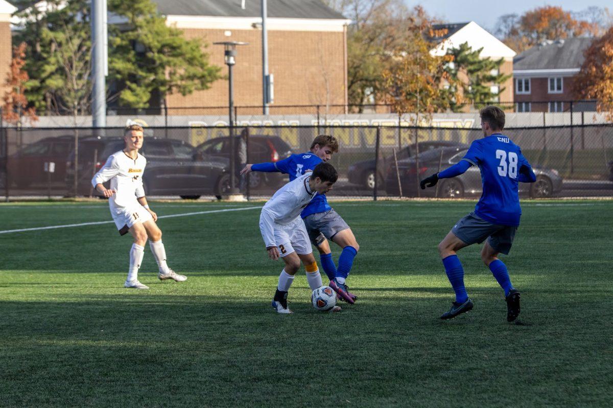 Alex Ferrara fights to get control to the ball. Ferrara is one of the captains looking to lead the Profs to an undefeated rest of the season. Sunday, Nov. 14, 2021. - Multimedia Editor / Lee Kotzen