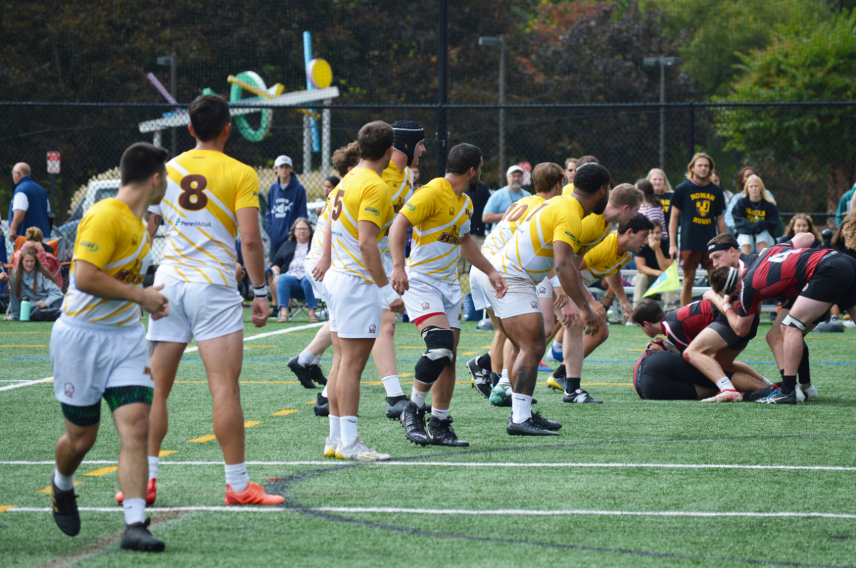 Rowan rugby lines up during a match. Rugby lost their first match of the year to St. Joseph's University. - Photo / Rowan Rugby Proflink