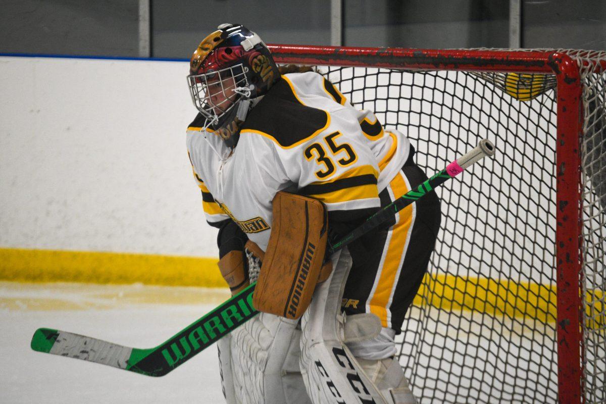 Dallas Hainsworth in goal during a game. Hainsworth and Savannah Thomason are Rowan's goalkeepers this season. Sunday, Sep. 25, 2022. - Staff Photographer / Tyrese Williams