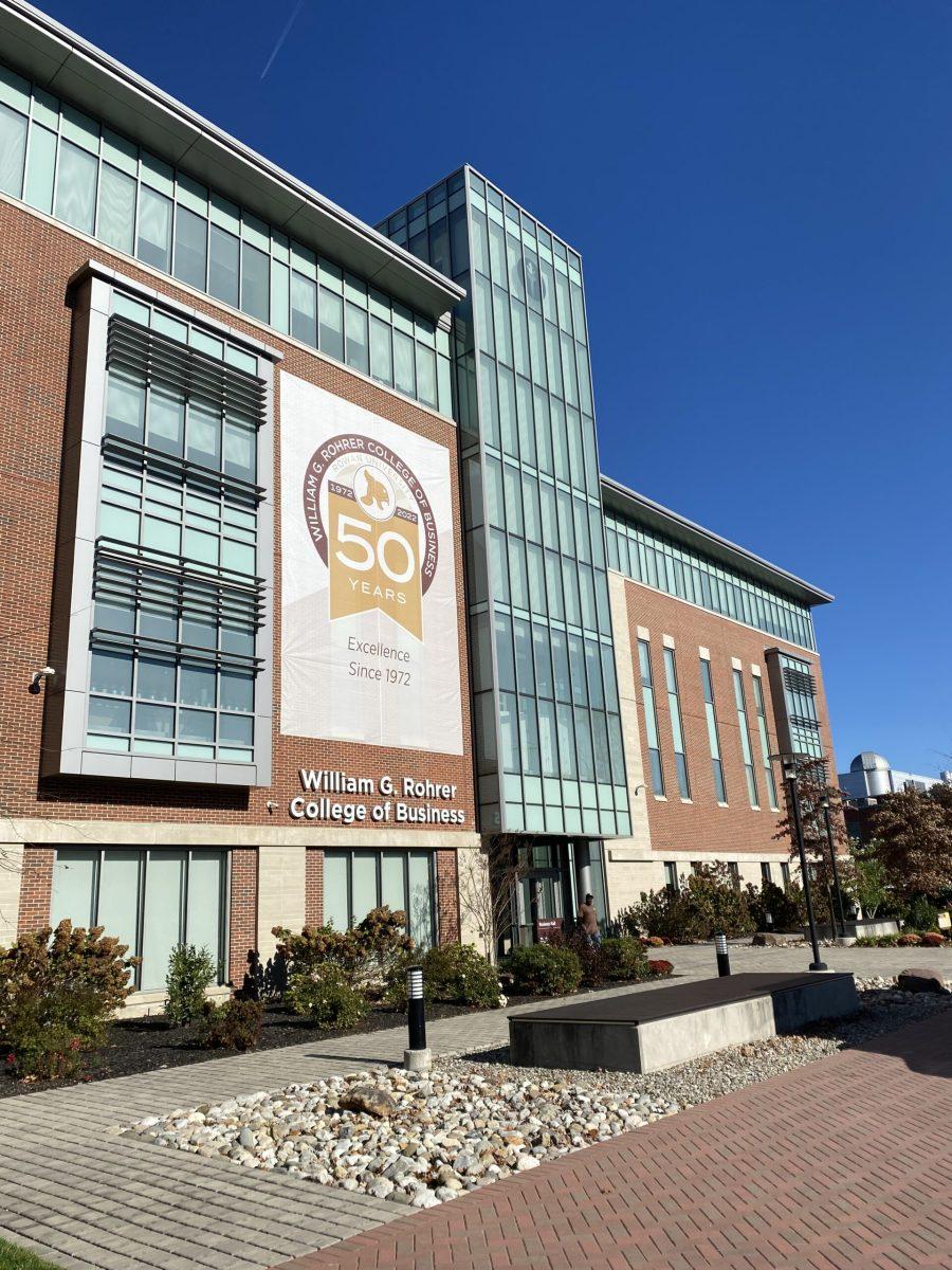 The outside of The Rohrer College of Business Hall, home of the Saxbys cafe. - Staff Writer/ Madison Miller