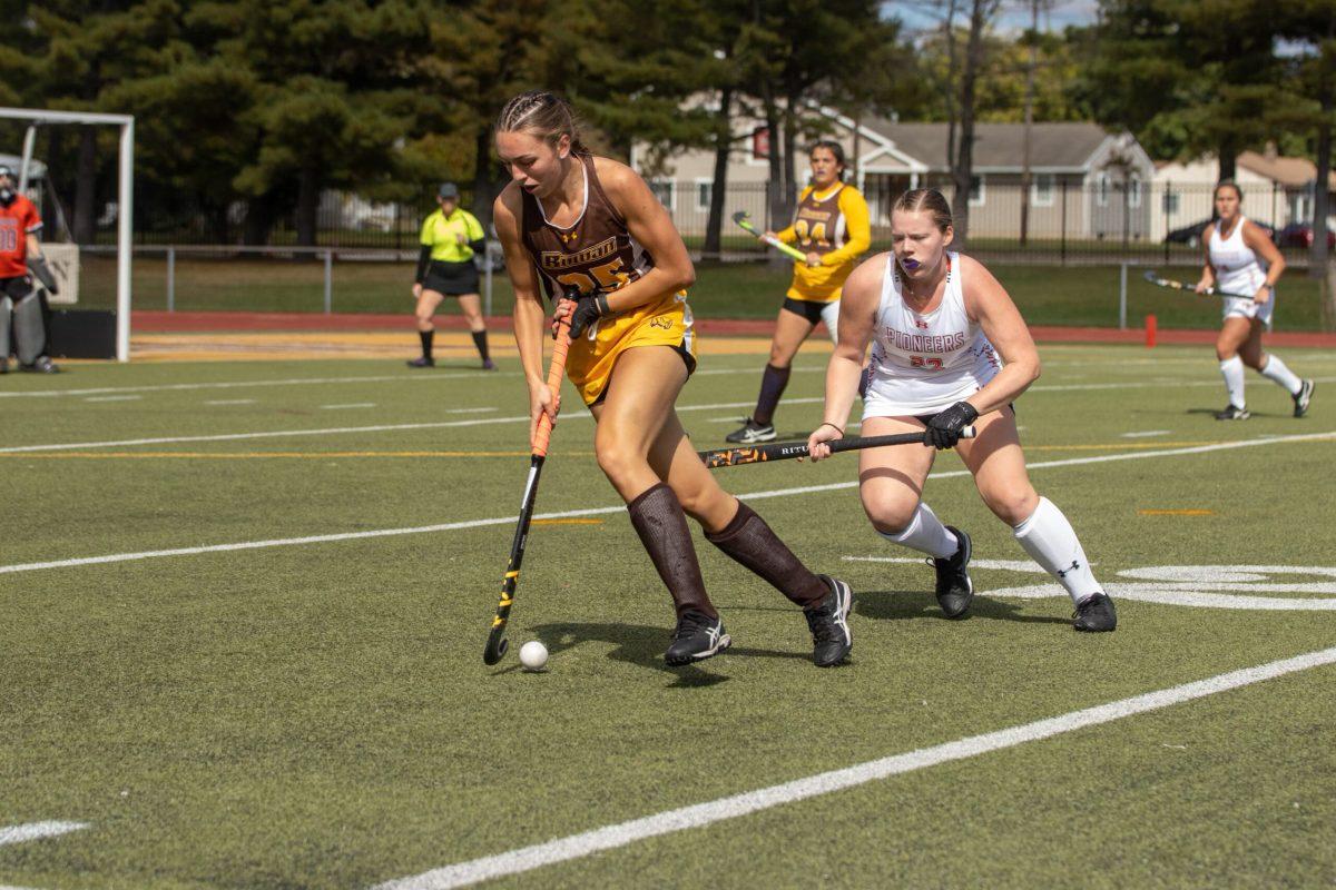 Vanessa DiDonato takes the ball towards the goal. DiDonato scored four goals against Montclair State. Saturday, Oct. 8, 2022. - Multimedia Editor / Lee Kotzen